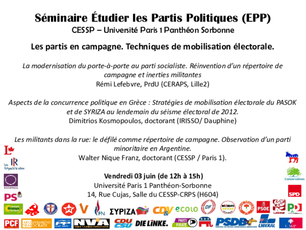(PDF) Les partis en campagne. Techniques de mobilisation électorale.