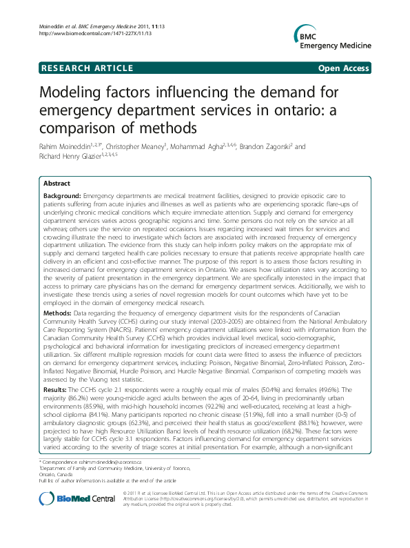 (PDF) BMC Emergency Medicine Full text Modeling Factors Rahim