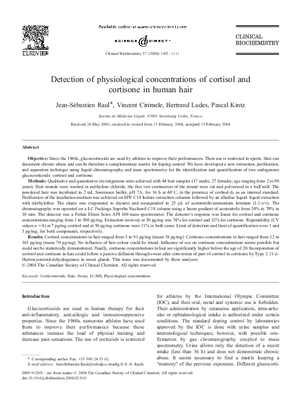 (PDF) Detection of physiological concentrations of cortisol and ...