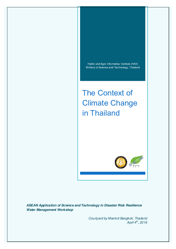 (PDF) The Context of Climate Change in Thailand ASEAN Application of ...