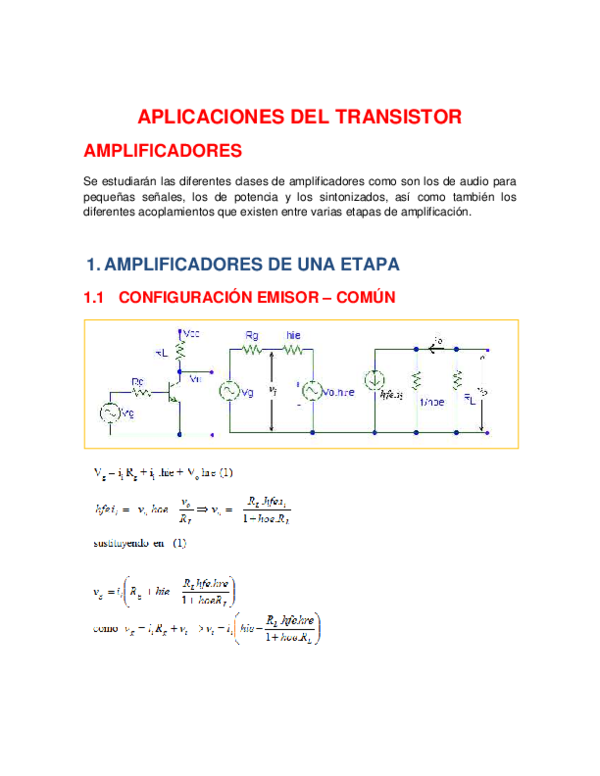(PDF) APLICACIONES DEL TRANSISTOR Marco Rodriguez Academia.edu