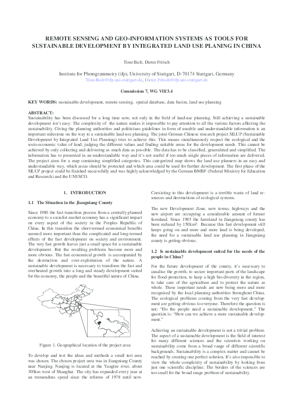 (PDF) Remote sensing and Geo-Information Systems as tools for
