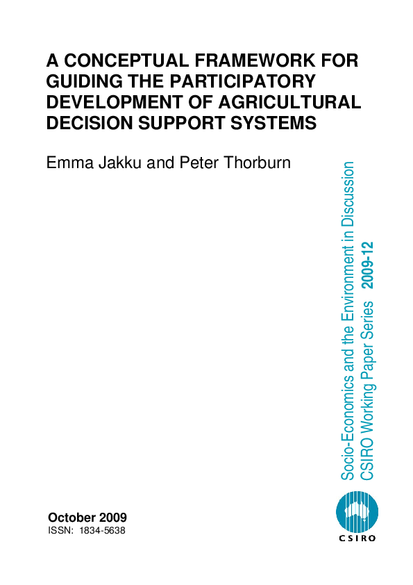 (PDF) A conceptual framework for guiding the participatory development ...