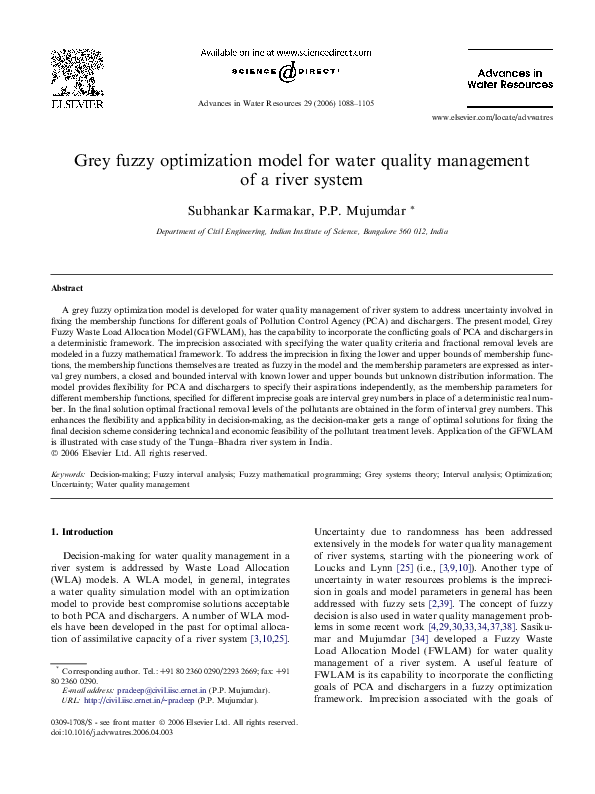 (PDF) Grey fuzzy optimization model for water quality management of a ...