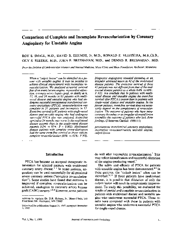 (PDF) Comparison of Complete and Incomplete Revascularization by ...