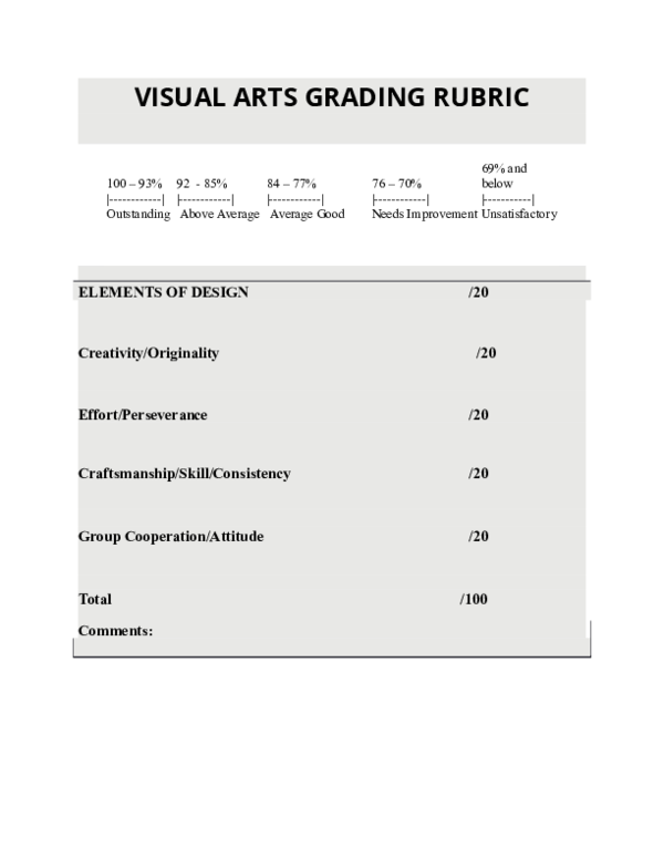(DOC) VISUAL ARTS GRADING RUBRIC Charlotte Graham Academia.edu