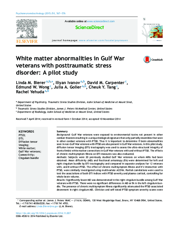 (PDF) White matter abnormalities in Gulf War veterans with ...