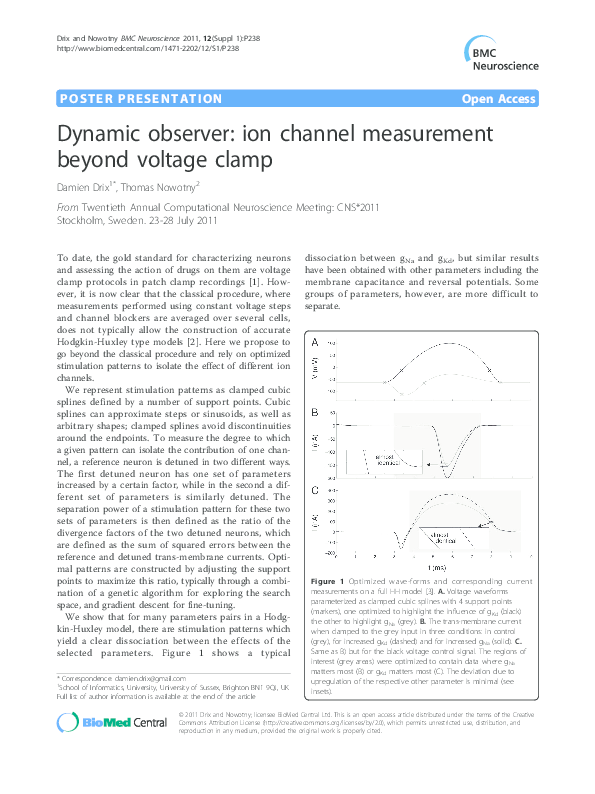 (PDF) Dynamic observer: ion channel measurement beyond voltage clamp