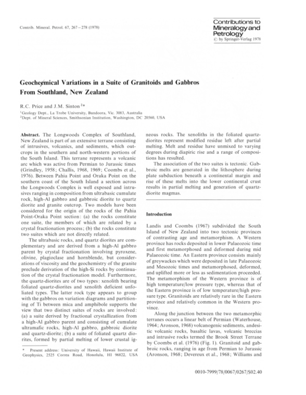 (PDF) Geocheemical variations in a suite of granitoids and gabbros from ...