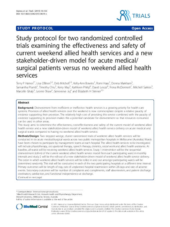 (PDF) Study protocol for two randomized controlled trials examining the ...