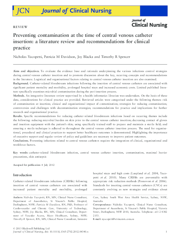 Catheterization literature review image