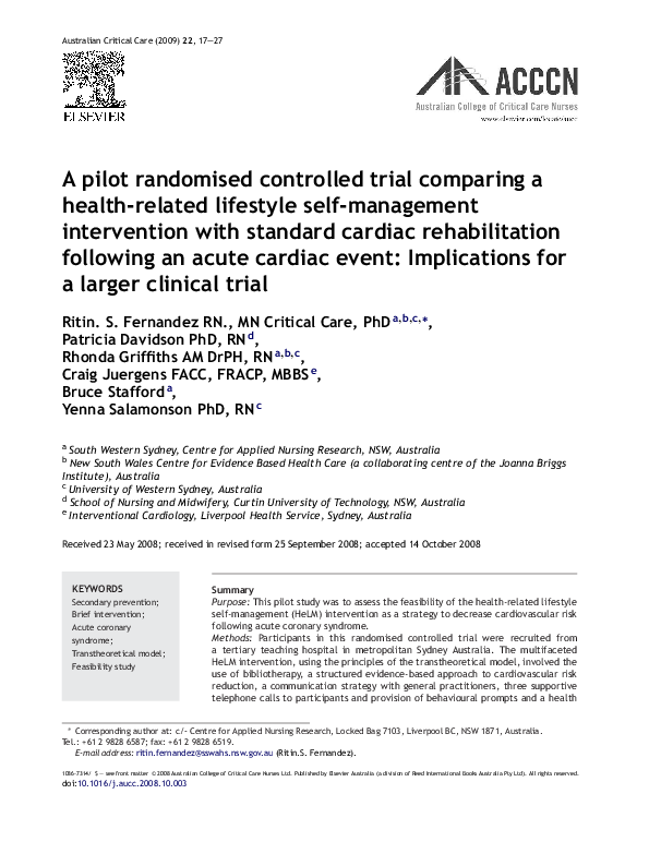 (PDF) A pilot randomised controlled trial comparing a health-related ...