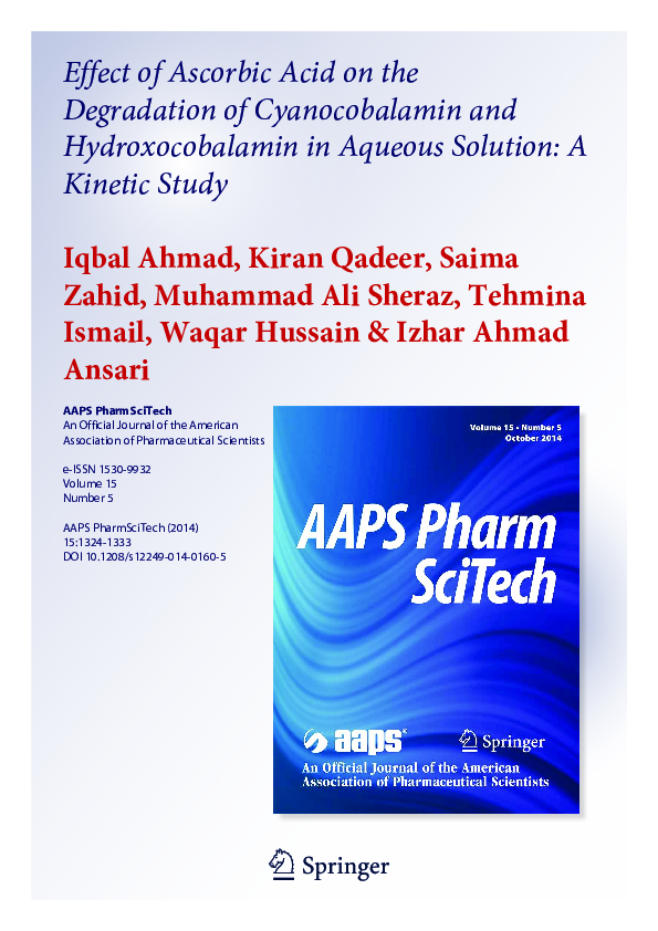 (PDF) Effect of Ascorbic Acid on the Degradation of Cyanocobalamin and ...