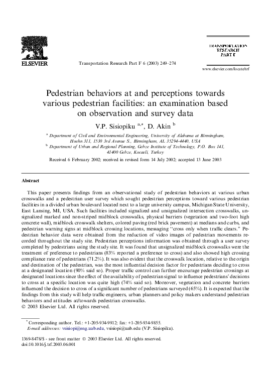 Pedestrian based thesis image