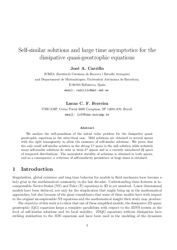 (PDF) Self-similar solutions and large time asymptotics for the ...
