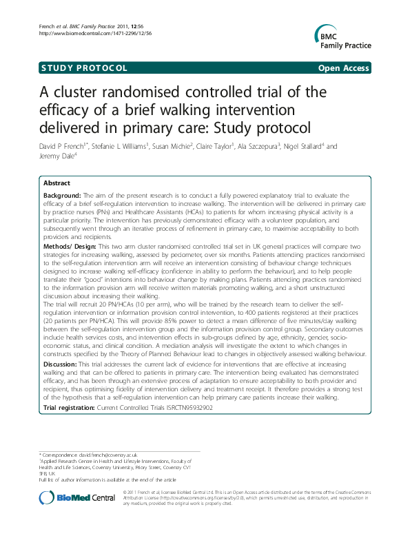 (PDF) A cluster randomised controlled trial of the efficacy of a brief ...