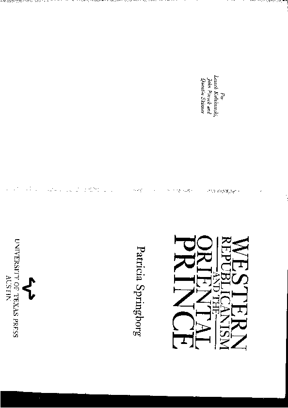 (PDF) Western Republicanism and the Oriental Prince, Patricia ...