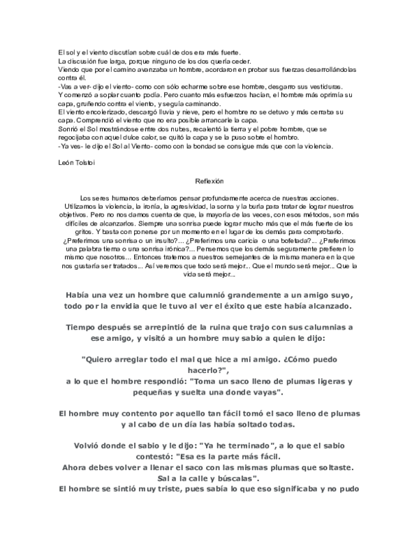 (DOC) El sol y el viento discutian sobre cual de dos era mas fuerte