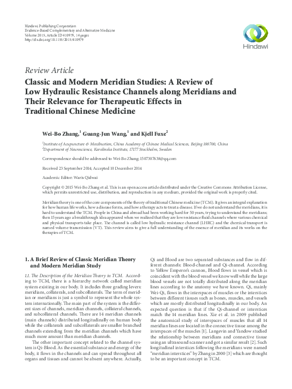 PDF) Classic and Modern Meridian Studies: A Review of Low