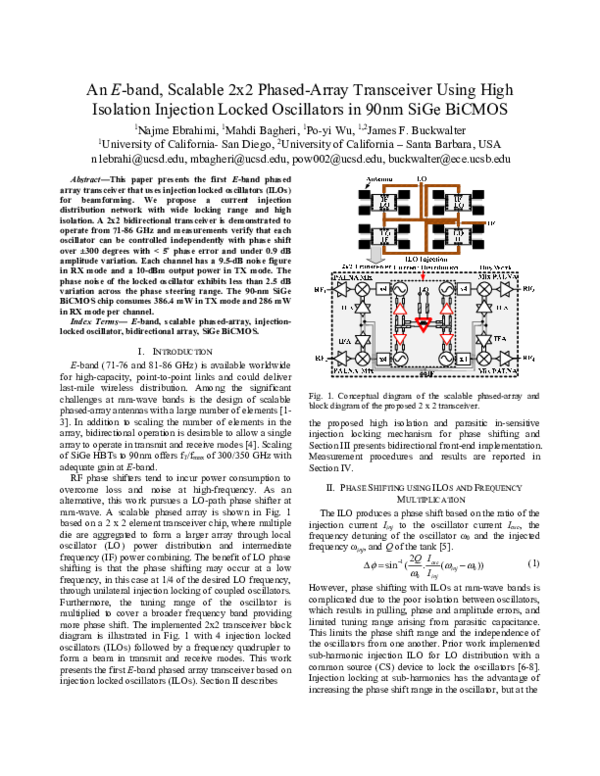 (PDF) An E-band, Scalable 2x2 Phased-Array Transceiver Using High ...