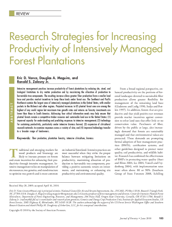 (PDF) Research Strategies for Increasing Productivity of Intensively ...