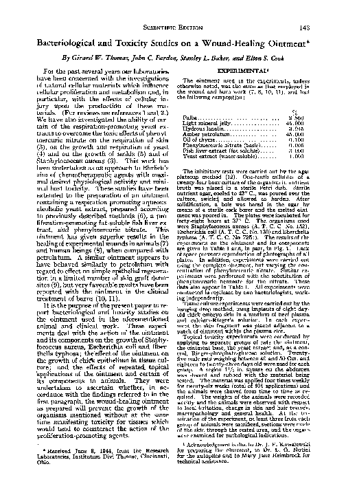 (PDF) Bacteriological and toxicity studies on a woundhealing ointment