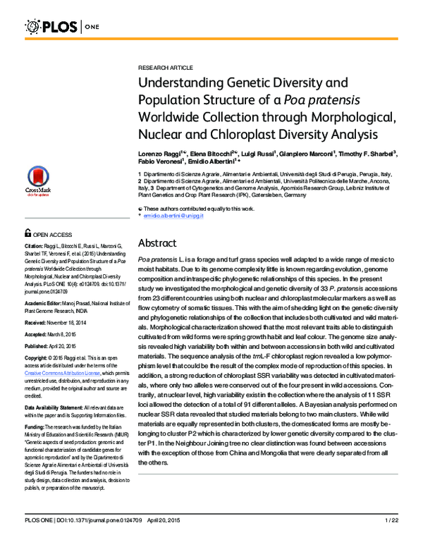 (PDF) Understanding Genetic Diversity and Population Structure of a Poa ...