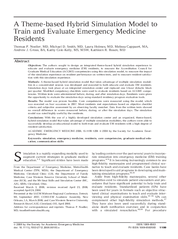 (PDF) A Theme-based Hybrid Simulation Model to Train and Evaluate ...