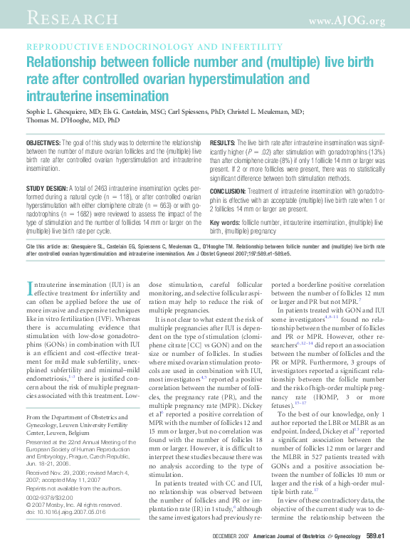 (PDF) Relationship between follicle number and (multiple) live birth ...
