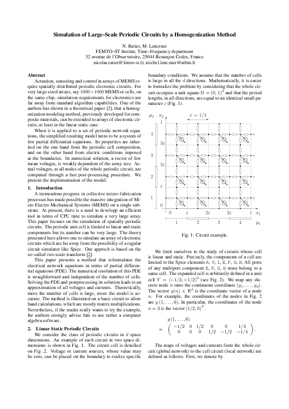 (PDF) Simulation of large-scale periodic circuits by a homogenization ...