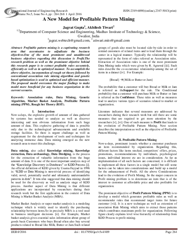 (PDF) A New Model for Profitable Pattern Mining