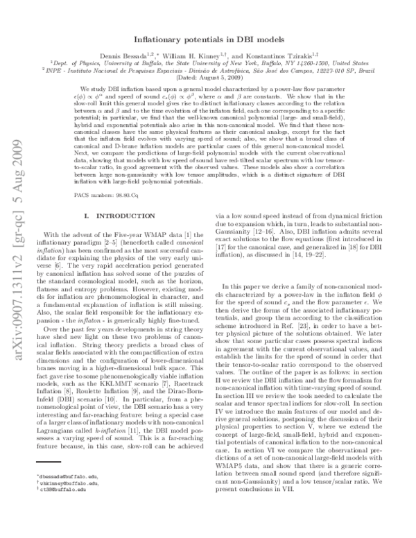 (PDF) Inflationary potentials in DBI models