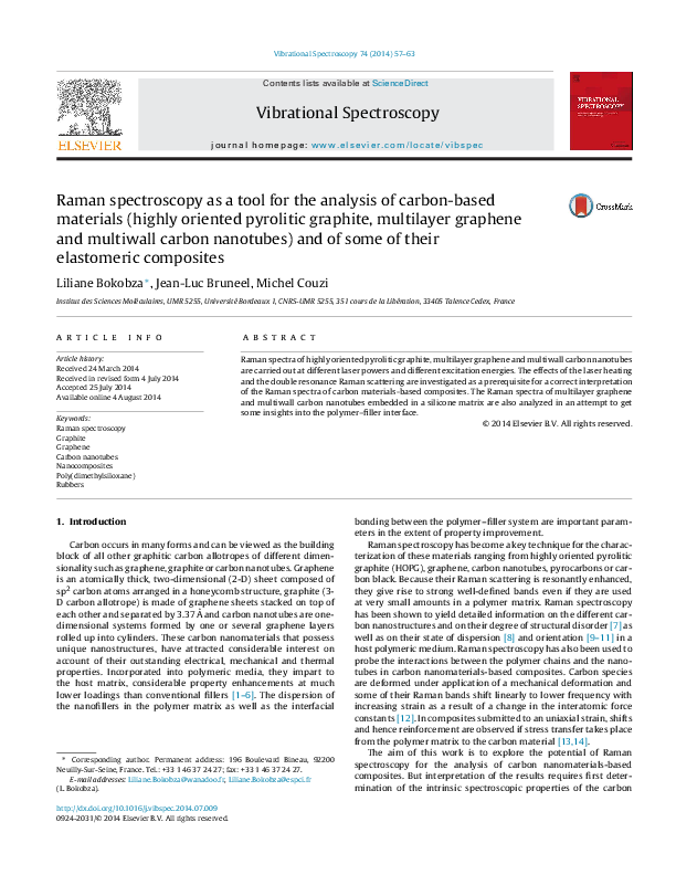 (PDF) Raman spectroscopy as a tool for the analysis of carbon-based ...