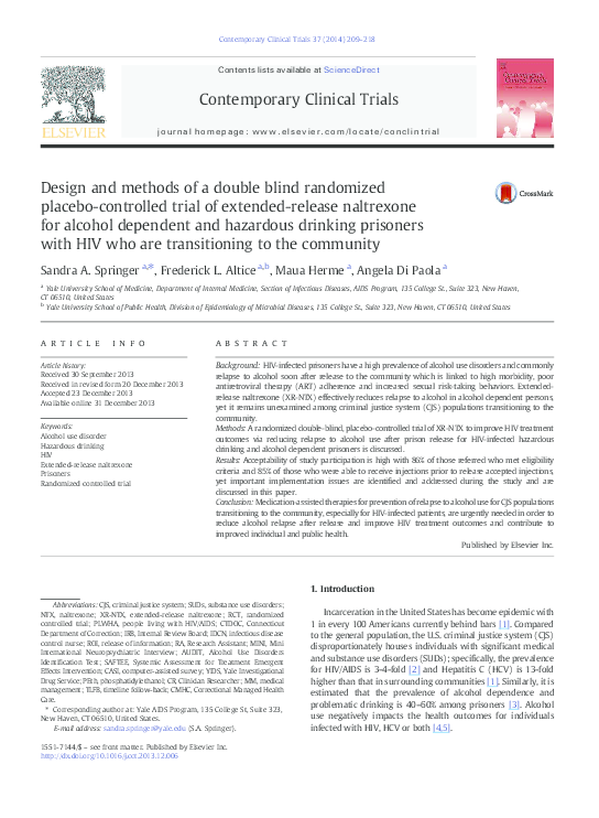(PDF) Design and methods of a double blind randomized placebo ...