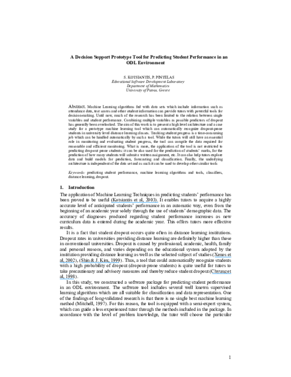 (PDF) A decision support prototype tool for predicting student ...