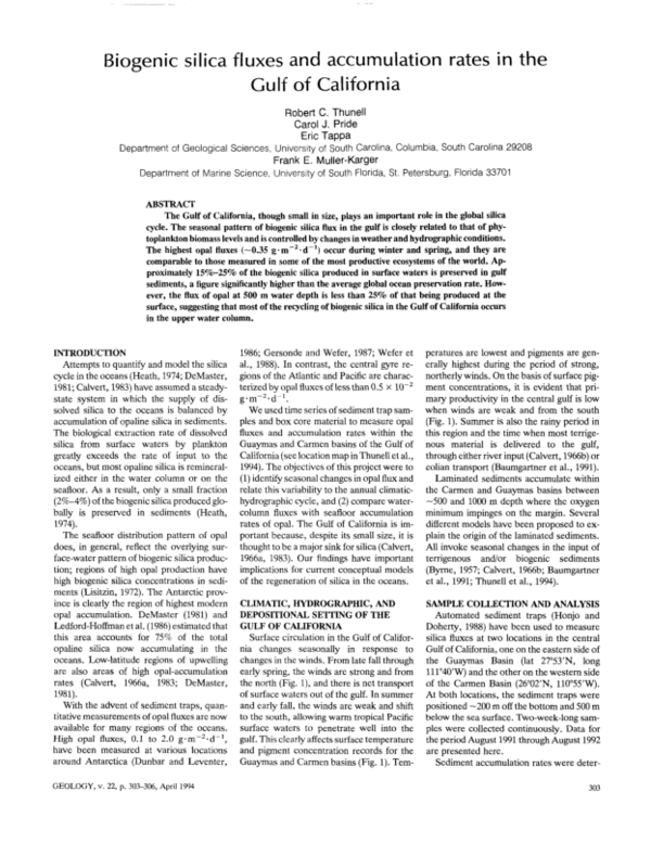 (PDF) Biogenic silica fluxes and accumulation rates in the Gulf of ...