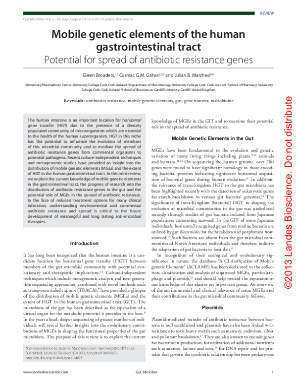 (PDF) Mobile genetic elements of the human gastrointestinal tract ...