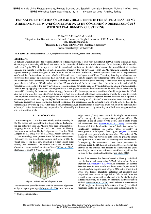 (PDF) Enhanced detection of 3D individual trees in forested areas using ...