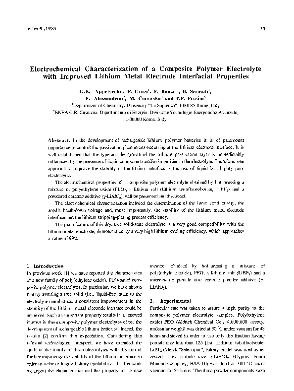 (PDF) Electrochemical characterization of a composite polymer ...