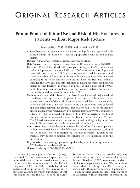(PDF) Proton Pump Inhibitor Use and Risk of Hip Fractures in Patients ...