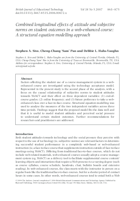 (PDF) Combined longitudinal effects of attitude and subjective norms on ...