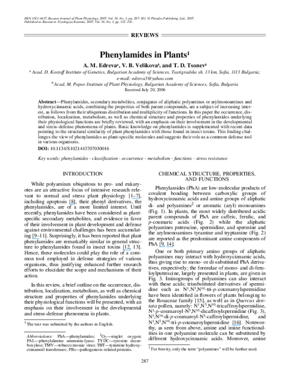 (PDF) Phenylamides in plants