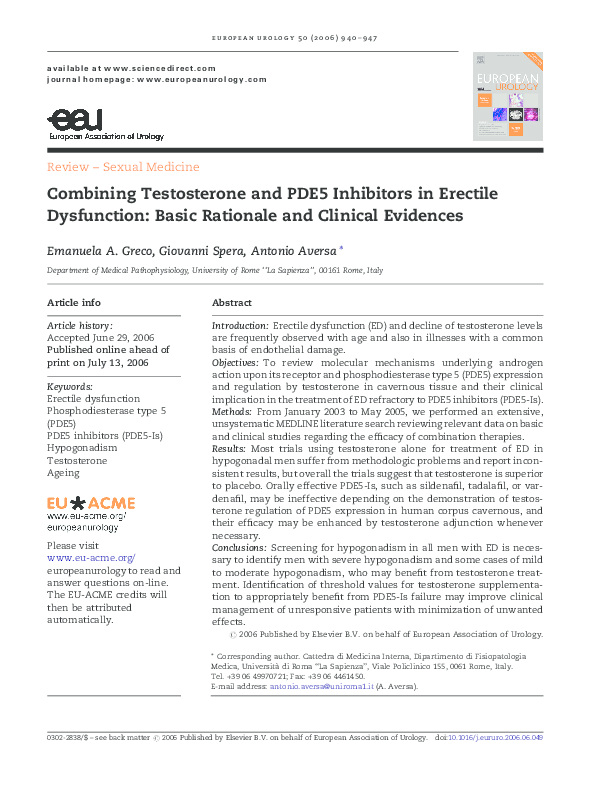 (PDF) Combining testosterone and PDE5 inhibitors in erectile ...