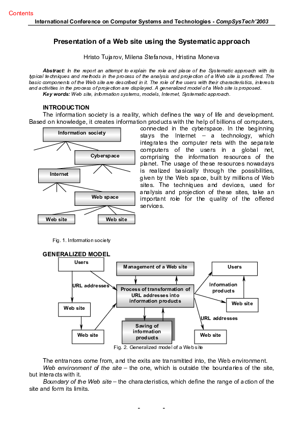 (PDF) Presentation of a web site using the systematic approach