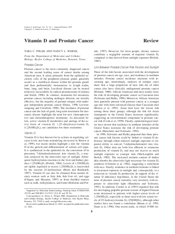 (PDF) Vitamin D and prostate cancer Natasa N Filipovic Academia.edu