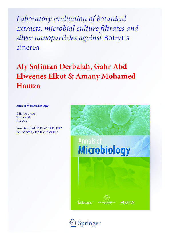(PDF) Laboratory evaluation of botanical extracts, microbial culture ...