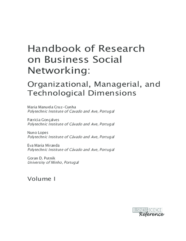 (PDF) The Social Network and Community Approach for Enterprise 2.0