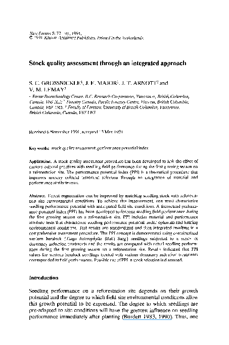 (PDF) Stock quality assessment through an integrated approach