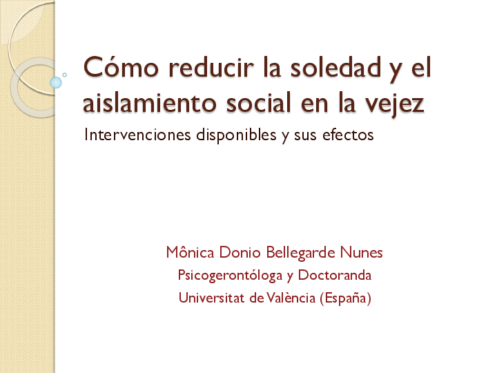 (PDF) Cómo reducir la soledad y el aislamiento social de las personas ...