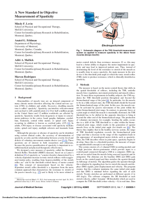 (PDF) A New Standard in Objective Measurement of Spasticity